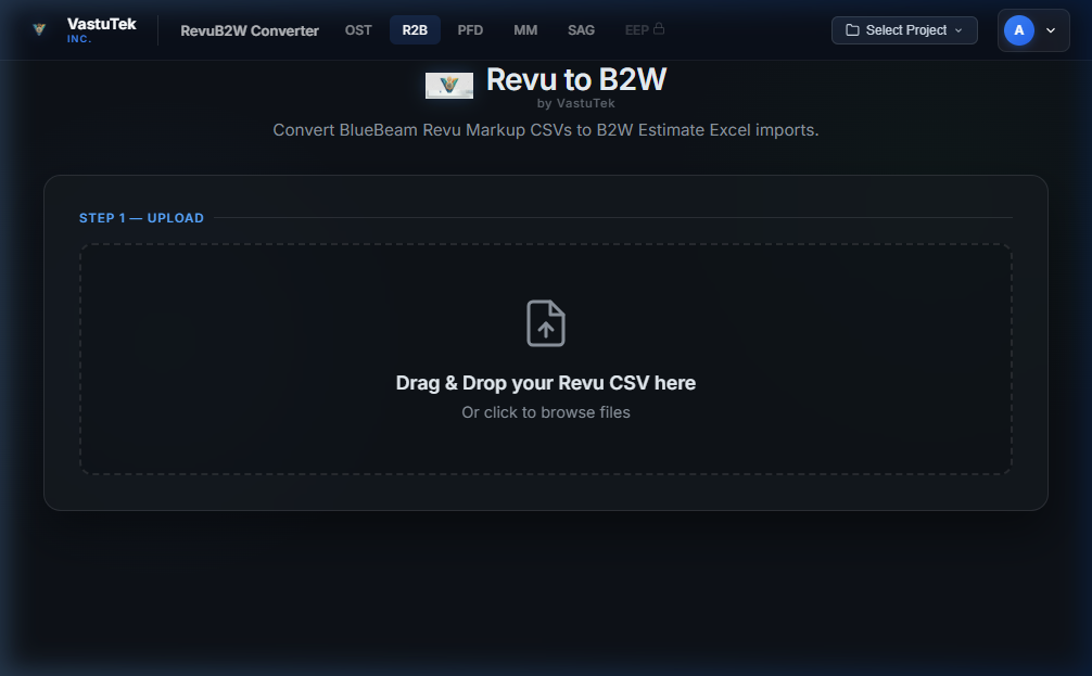Revu to Bid2Win Converter in action